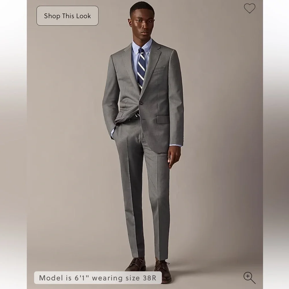 J. Crew Ludlow Slim-fit Suit Jacket Double Vent Loro Piana Wool Charcoal 36R NEW